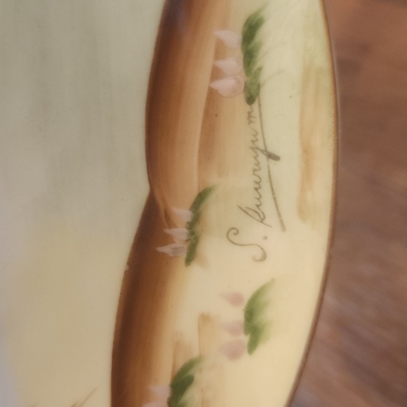 Vintage Japanese Porcelain Handpainted Dislay Plate Flying Ducks Over Water - Picture 4 of 9